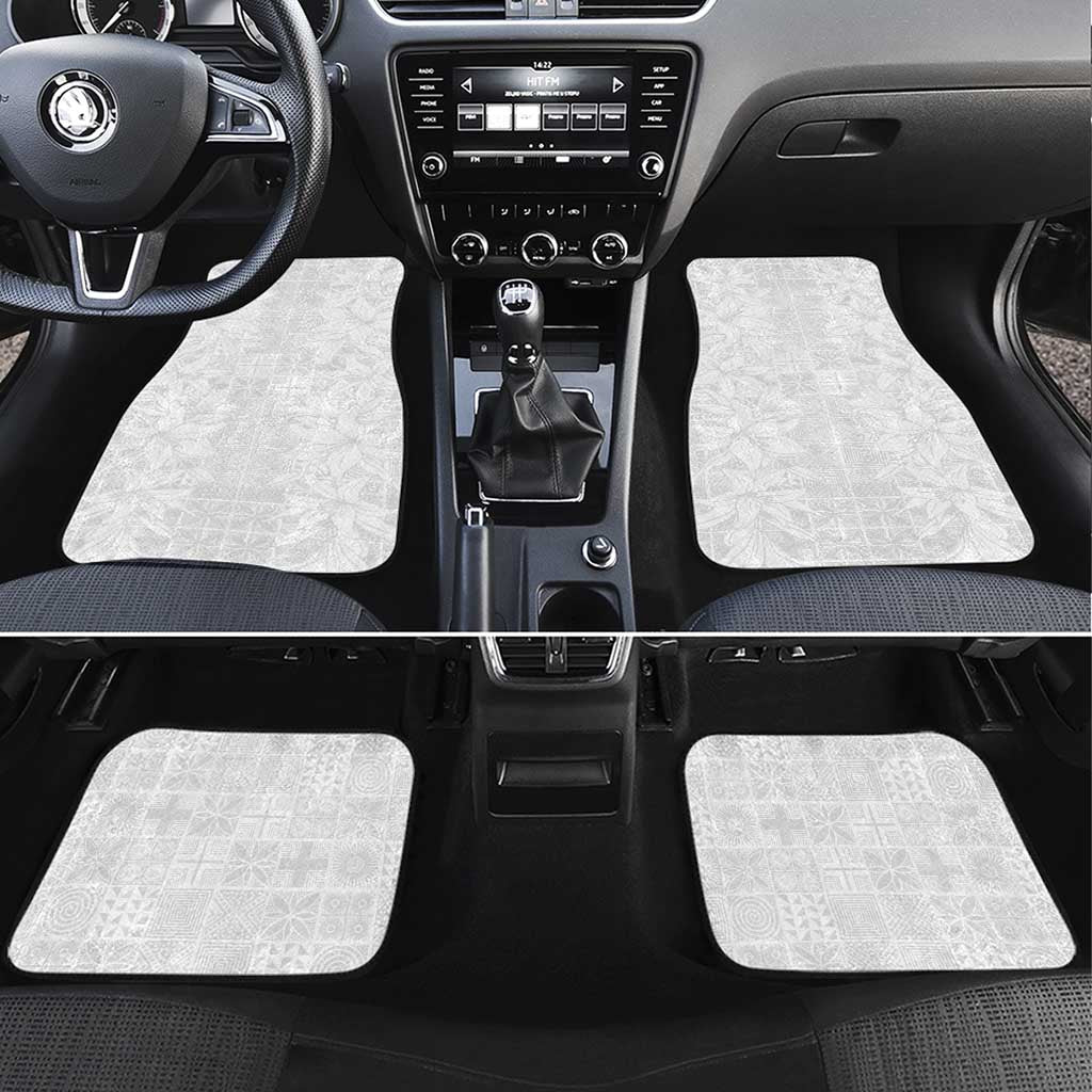 Nigeria Osun-Osogbo Festival Car Mats White Lily Lei With Yoruba Pattern - Wonder Print Shop
