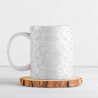 Nigeria Osun-Osogbo Festival Ceramic Mug White Lily Lei With Yoruba Pattern - Wonder Print Shop