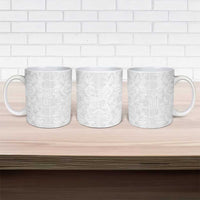 Nigeria Osun-Osogbo Festival Ceramic Mug White Lily Lei With Yoruba Pattern - Wonder Print Shop