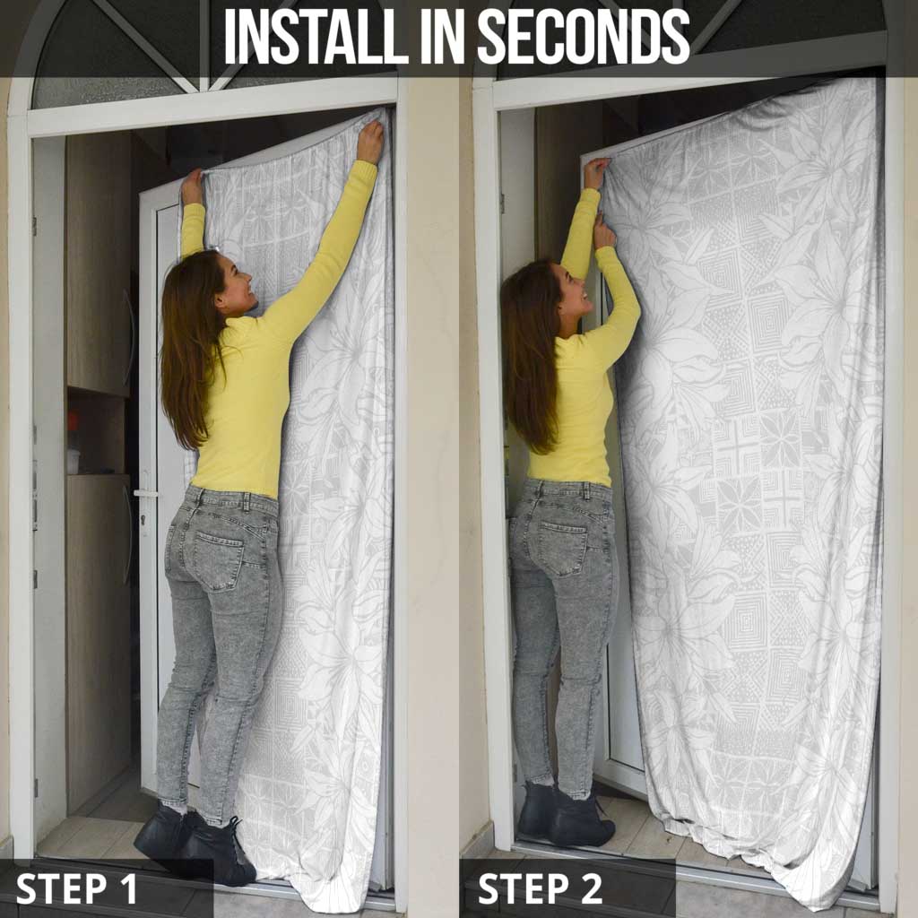 Nigeria Osun-Osogbo Festival Door Cover White Lily Lei With Yoruba Pattern - Wonder Print Shop