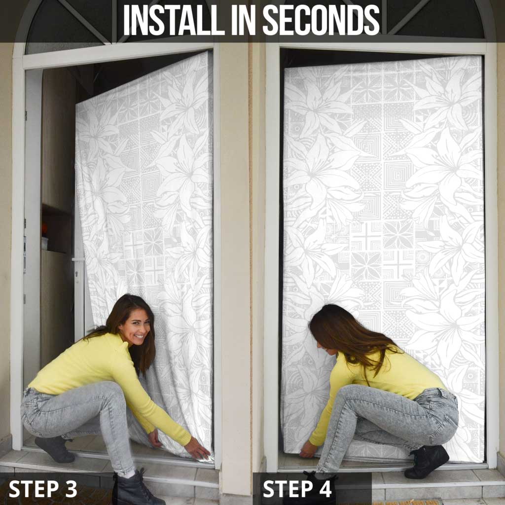 Nigeria Osun-Osogbo Festival Door Cover White Lily Lei With Yoruba Pattern - Wonder Print Shop