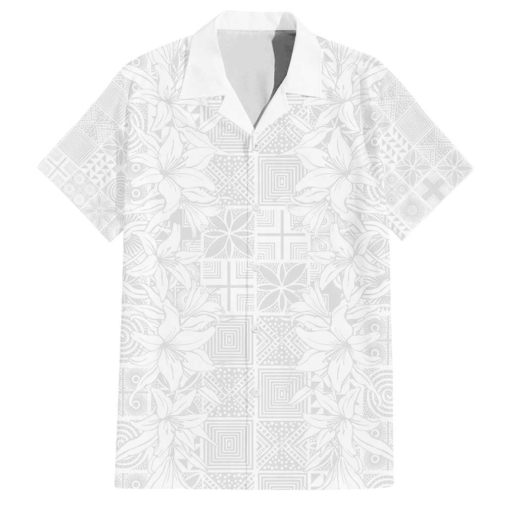 Nigeria Osun-Osogbo Festival Family Matching Long Sleeve Bodycon Dress and Hawaiian Shirt White Lily Lei With Yoruba Pattern - Wonder Print Shop