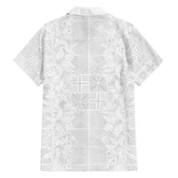 Nigeria Osun-Osogbo Festival Family Matching Off Shoulder Short Dress and Hawaiian Shirt White Lily Lei With Yoruba Pattern - Wonder Print Shop
