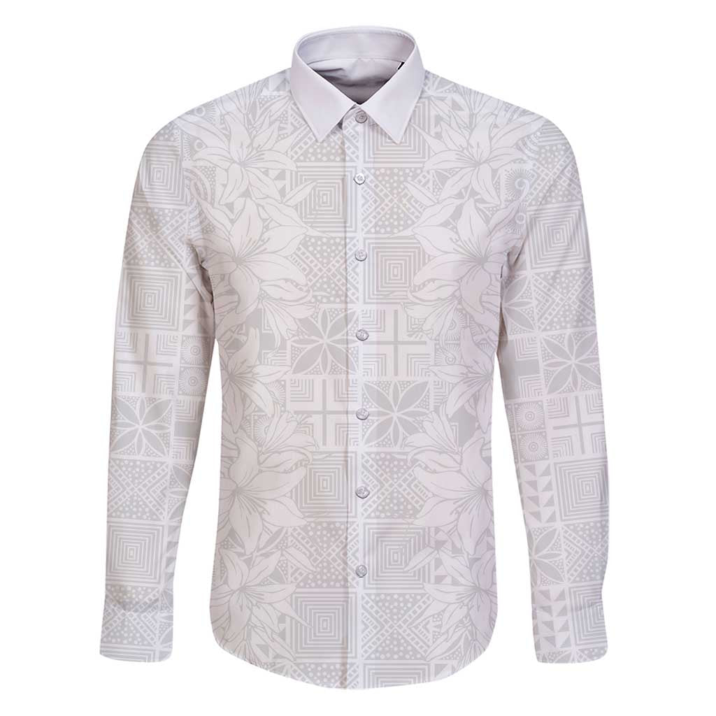 Nigeria Osun-Osogbo Festival Family Matching Puletasi and Hawaiian Shirt White Lily Lei With Yoruba Pattern - Wonder Print Shop