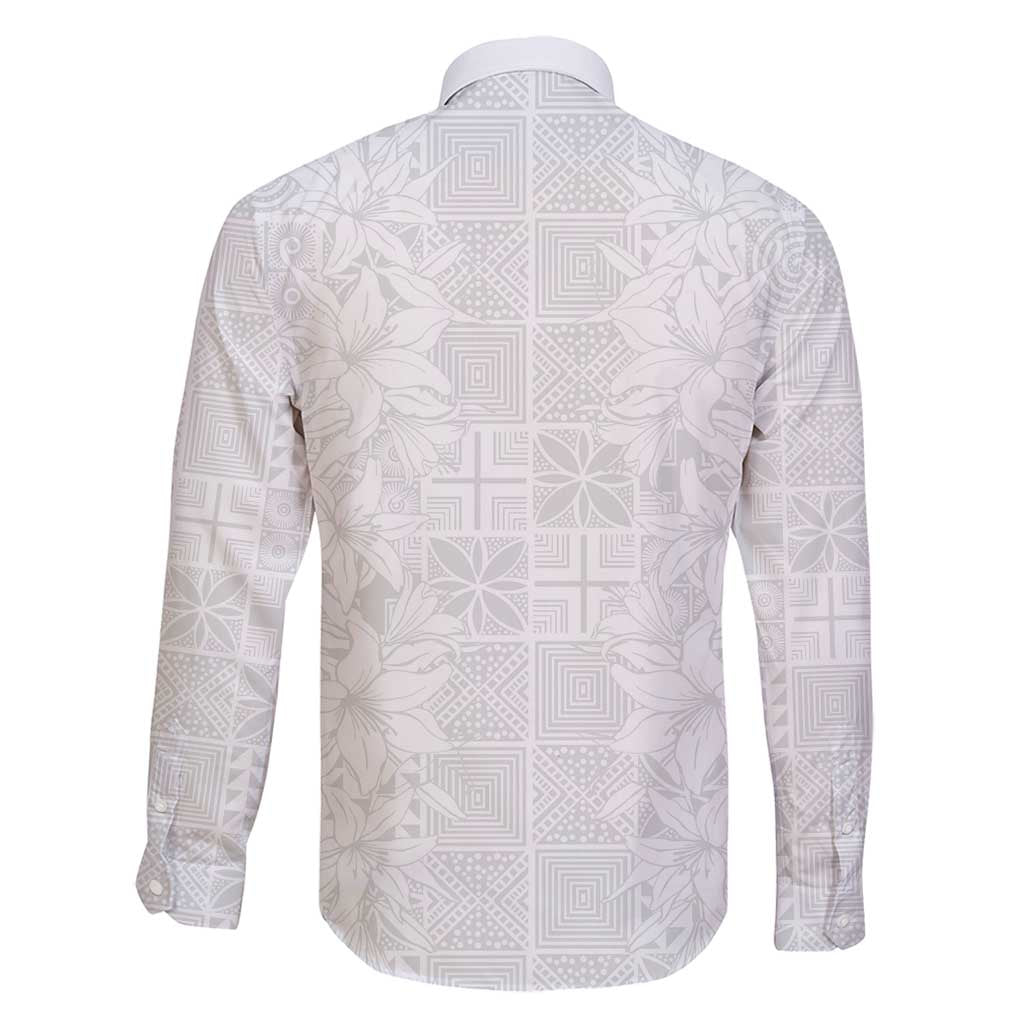 Nigeria Osun-Osogbo Festival Family Matching Puletasi and Hawaiian Shirt White Lily Lei With Yoruba Pattern - Wonder Print Shop