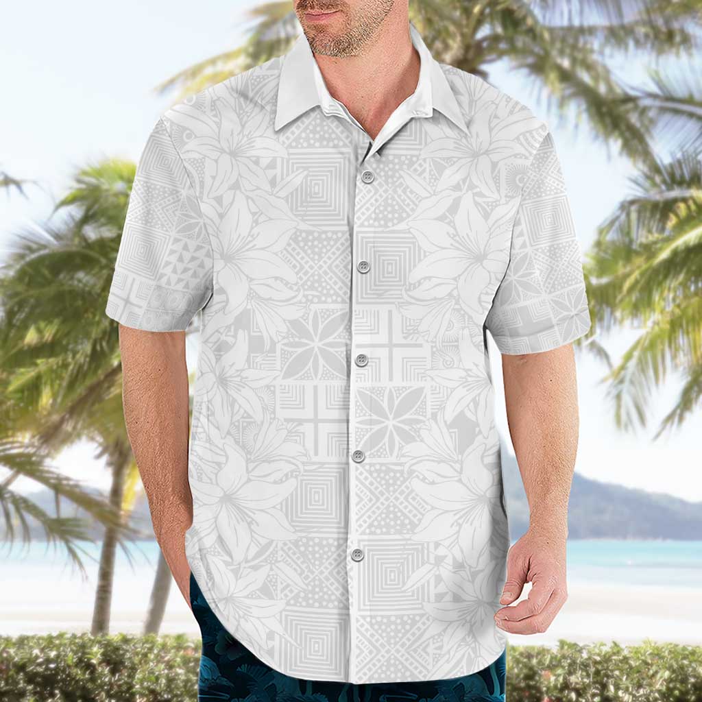 Nigeria Osun-Osogbo Festival Hawaiian Shirt White Lily Lei With Yoruba Pattern - Wonder Print Shop