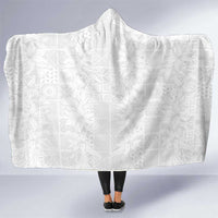 Nigeria Osun-Osogbo Festival Hooded Blanket White Lily Lei With Yoruba Pattern - Wonder Print Shop