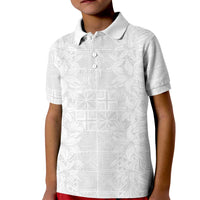 Nigeria Osun-Osogbo Festival Kid Polo Shirt White Lily Lei With Yoruba Pattern - Wonder Print Shop