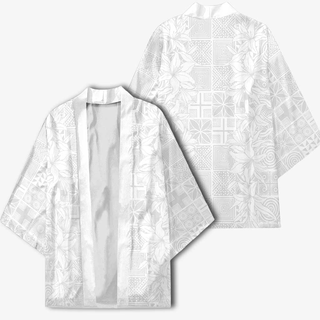 Nigeria Osun-Osogbo Festival Kimono White Lily Lei With Yoruba Pattern - Wonder Print Shop