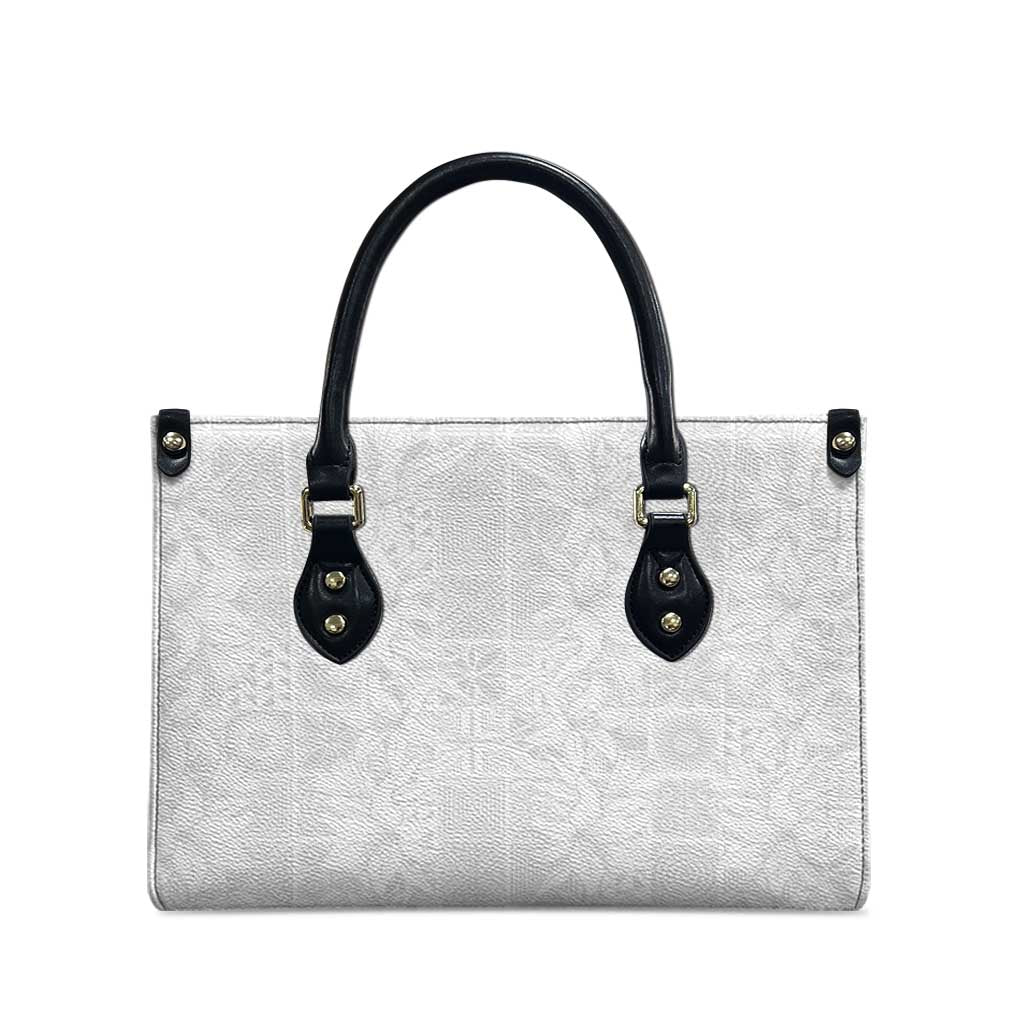 Nigeria Osun-Osogbo Festival Leather Bag White Lily Lei With Yoruba Pattern - Wonder Print Shop