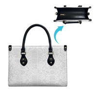 Nigeria Osun-Osogbo Festival Leather Bag White Lily Lei With Yoruba Pattern - Wonder Print Shop