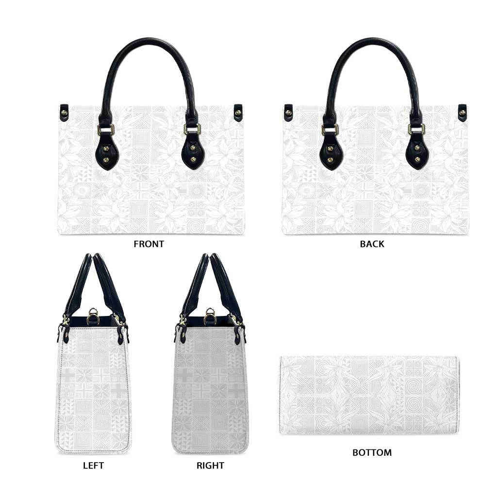 Nigeria Osun-Osogbo Festival Leather Bag White Lily Lei With Yoruba Pattern - Wonder Print Shop