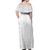Nigeria Osun-Osogbo Festival Off Shoulder Maxi Dress White Lily Lei With Yoruba Pattern - Wonder Print Shop