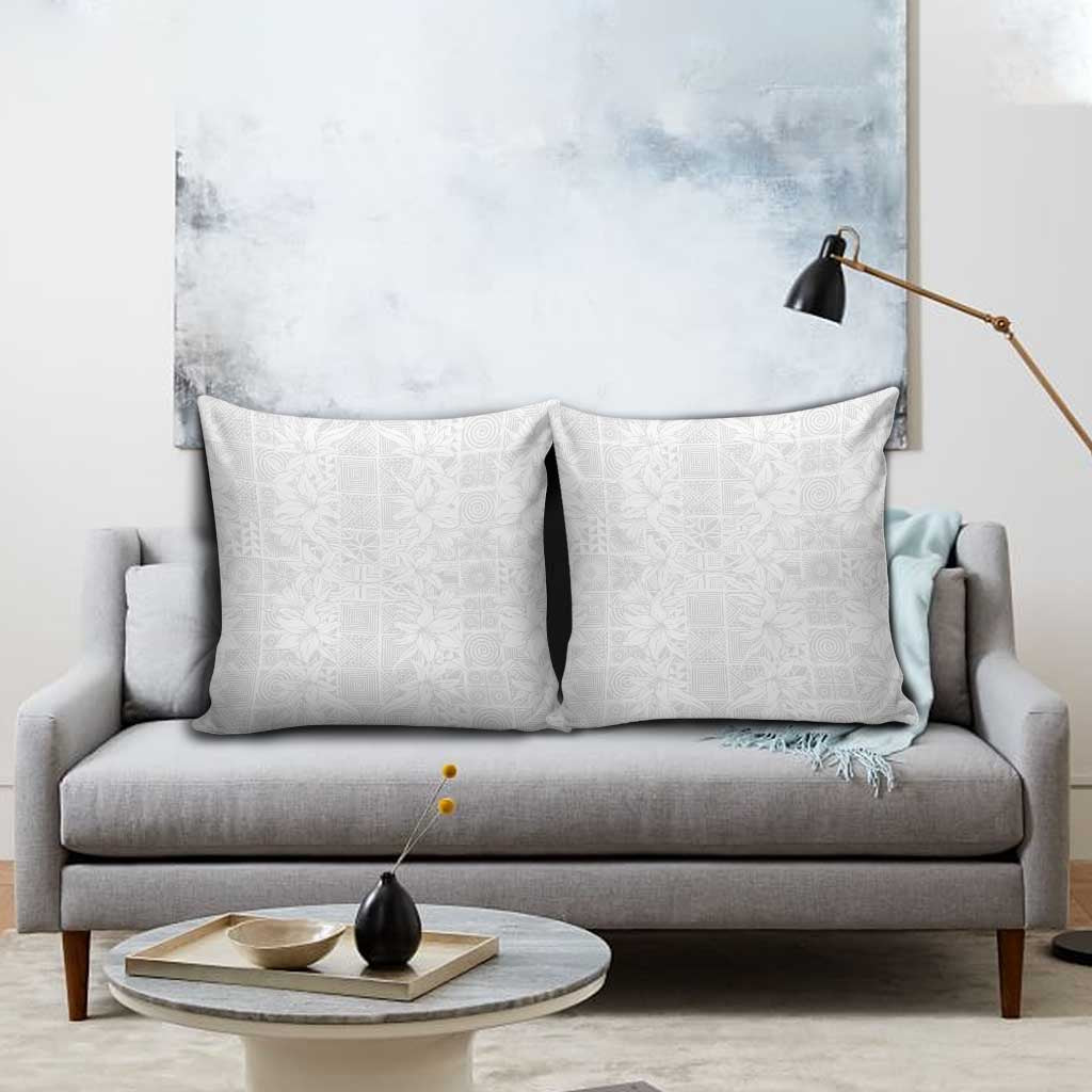 Nigeria Osun-Osogbo Festival Pillow Cover White Lily Lei With Yoruba Pattern - Wonder Print Shop