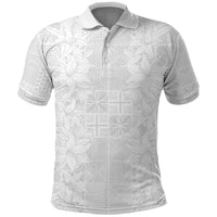 Nigeria Osun-Osogbo Festival Polo Shirt White Lily Lei With Yoruba Pattern - Wonder Print Shop