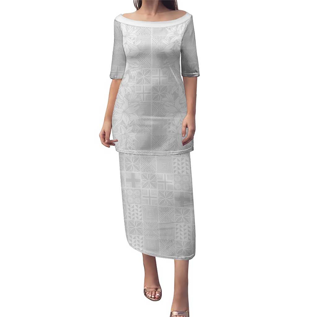 Nigeria Osun-Osogbo Festival Puletasi White Lily Lei With Yoruba Pattern - Wonder Print Shop