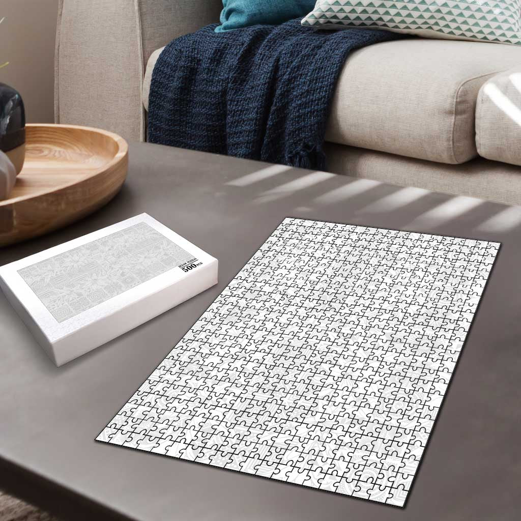 Nigeria Osun-Osogbo Festival Puzzle White Lily Lei With Yoruba Pattern - Wonder Print Shop