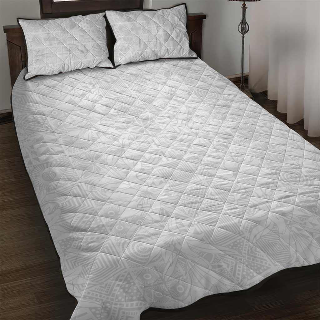 Nigeria Osun-Osogbo Festival Quilt Bed Set White Lily Lei With Yoruba Pattern - Wonder Print Shop