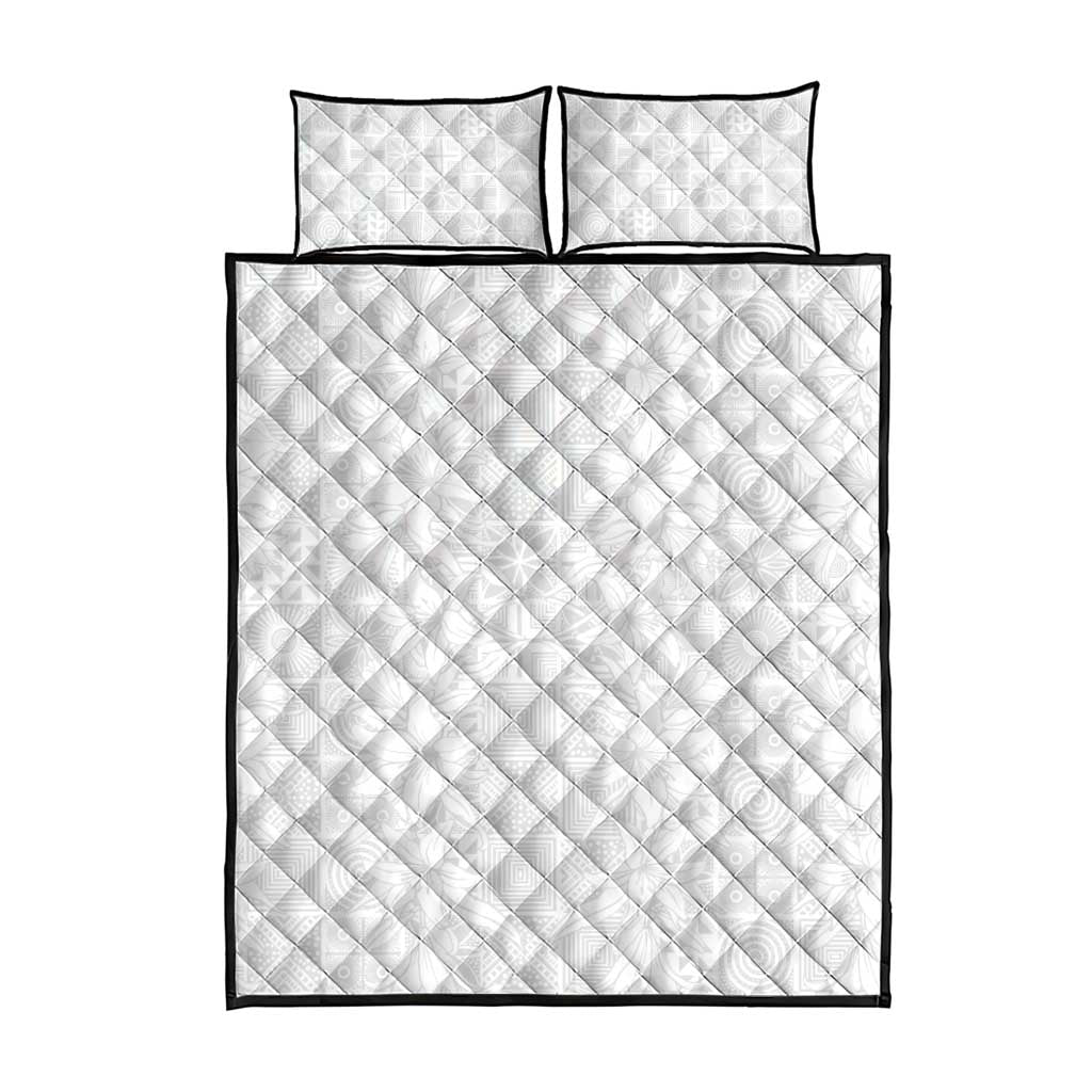 Nigeria Osun-Osogbo Festival Quilt Bed Set White Lily Lei With Yoruba Pattern - Wonder Print Shop