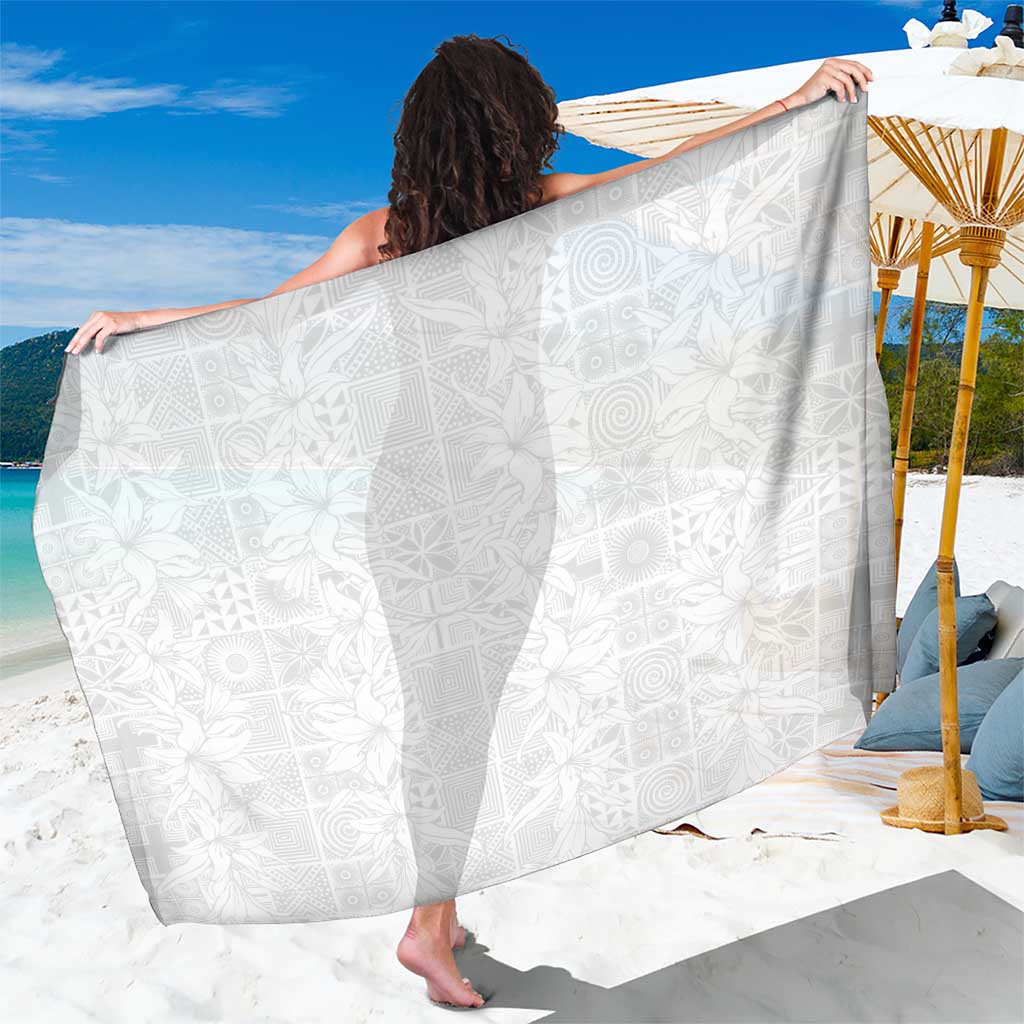 Nigeria Osun-Osogbo Festival Sarong White Lily Lei With Yoruba Pattern - Wonder Print Shop