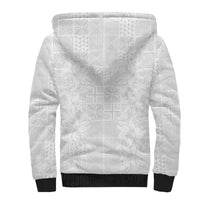 Nigeria Osun-Osogbo Festival Sherpa Hoodie White Lily Lei With Yoruba Pattern - Wonder Print Shop