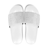 Nigeria Osun-Osogbo Festival Slide Sandals White Lily Lei With Yoruba Pattern - Wonder Print Shop