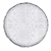 Nigeria Osun-Osogbo Festival Spare Tire Cover White Lily Lei With Yoruba Pattern - Wonder Print Shop