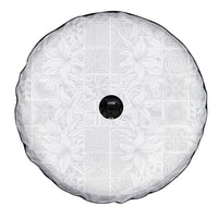 Nigeria Osun-Osogbo Festival Spare Tire Cover White Lily Lei With Yoruba Pattern - Wonder Print Shop