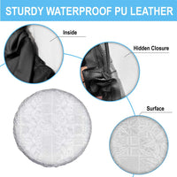 Nigeria Osun-Osogbo Festival Spare Tire Cover White Lily Lei With Yoruba Pattern - Wonder Print Shop