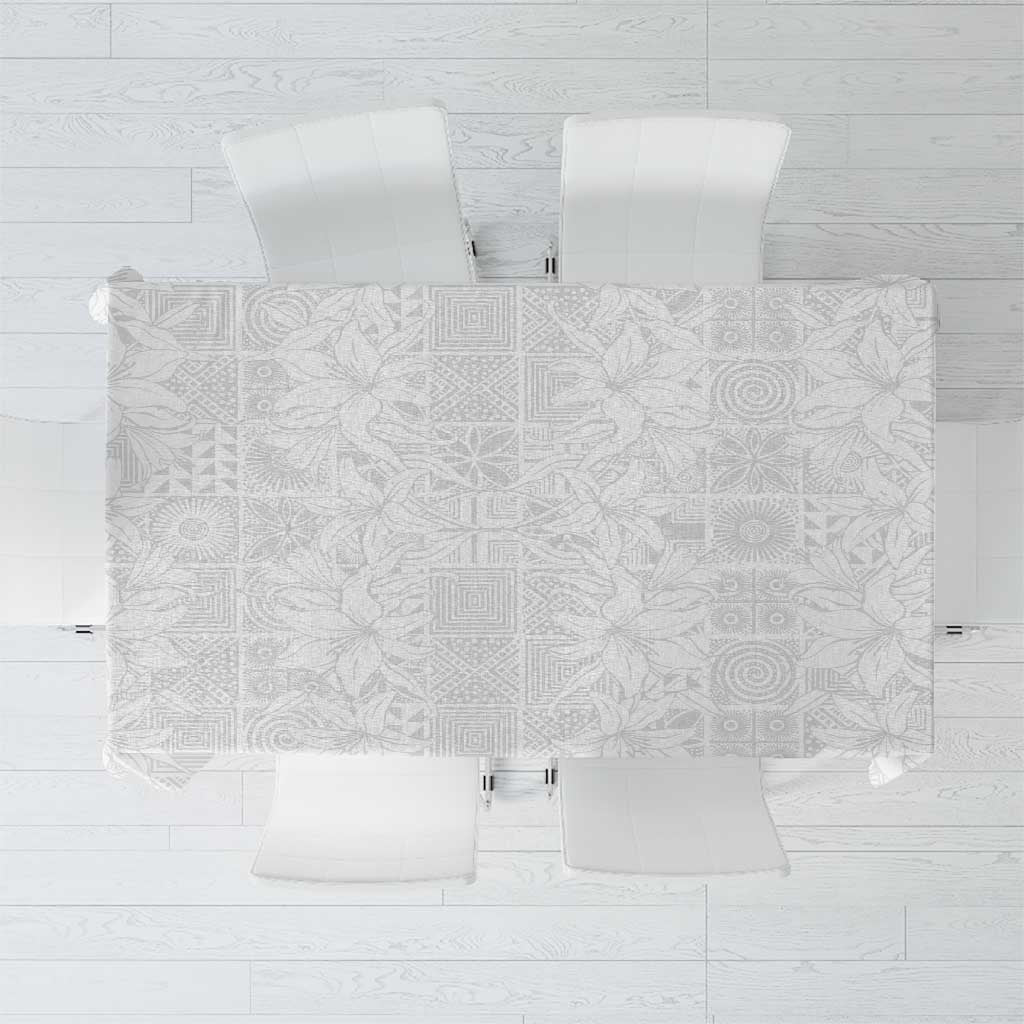 Nigeria Osun-Osogbo Festival Tablecloth White Lily Lei With Yoruba Pattern - Wonder Print Shop