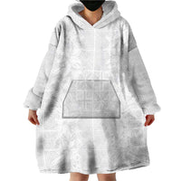 Nigeria Osun-Osogbo Festival Wearable Blanket Hoodie White Lily Lei With Yoruba Pattern - Wonder Print Shop