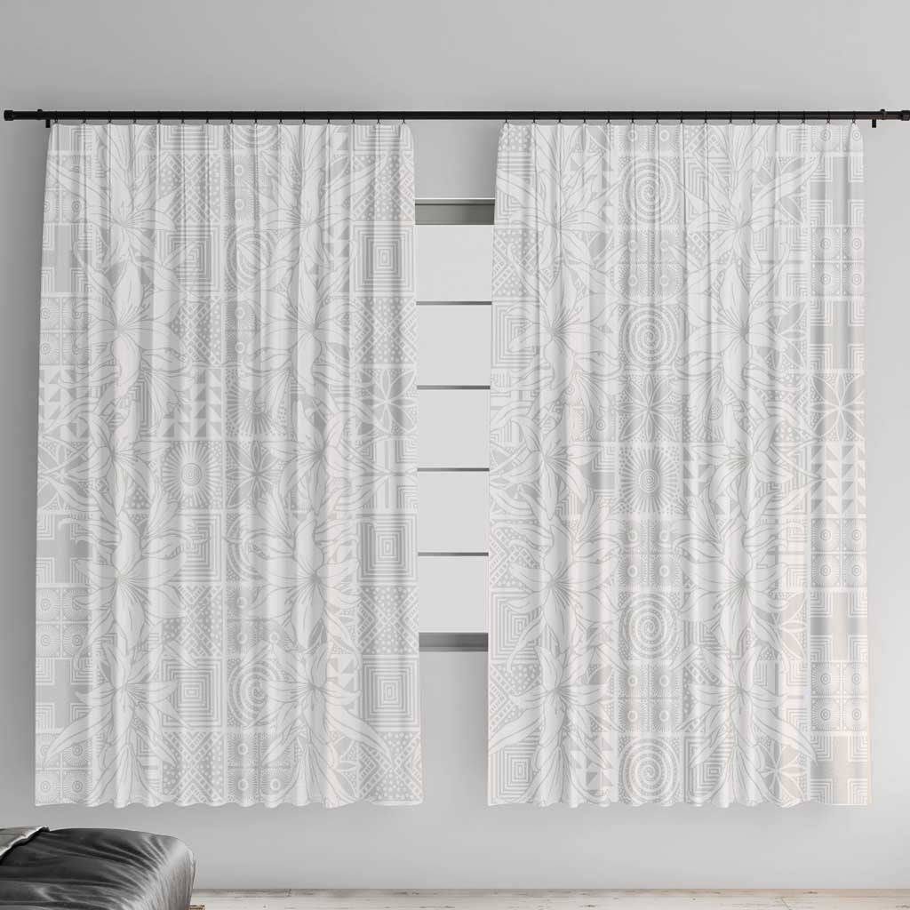 Nigeria Osun-Osogbo Festival Window Curtain White Lily Lei With Yoruba Pattern - Wonder Print Shop