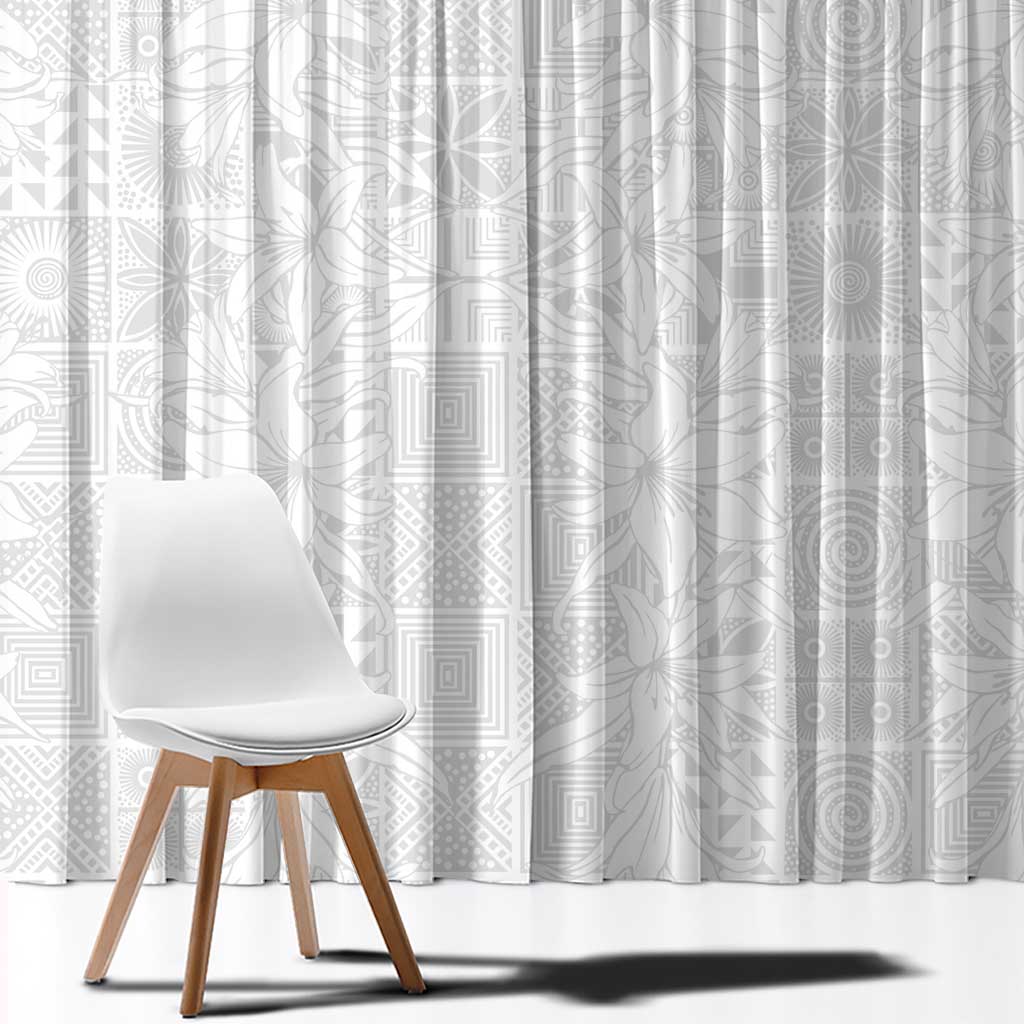 Nigeria Osun-Osogbo Festival Window Curtain White Lily Lei With Yoruba Pattern - Wonder Print Shop