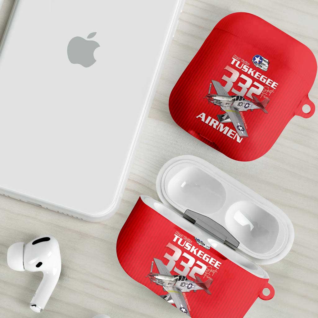 Tuskegee Red Tails Airmen AirPods Case P-51 Mustang 332nd Fighter Group - Red - Wonder Print Shop