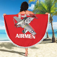 Tuskegee Red Tails Airmen Beach Blanket P-51 Mustang 332nd Fighter Group - Red - Wonder Print Shop