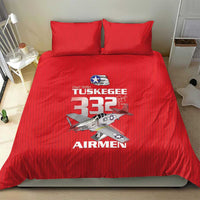 Tuskegee Red Tails Airmen Bedding Set P-51 Mustang 332nd Fighter Group - Red - Wonder Print Shop