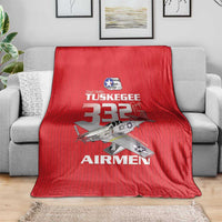 Tuskegee Red Tails Airmen Blanket P-51 Mustang 332nd Fighter Group - Red - Wonder Print Shop