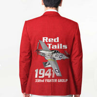 Tuskegee Red Tails Airmen Blazer P-51 Mustang 332nd Fighter Group - Red - Wonder Print Shop