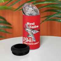 Tuskegee Red Tails Airmen 4 in 1 Can Cooler Tumbler P-51 Mustang 332nd Fighter Group - Red - Wonder Print Shop