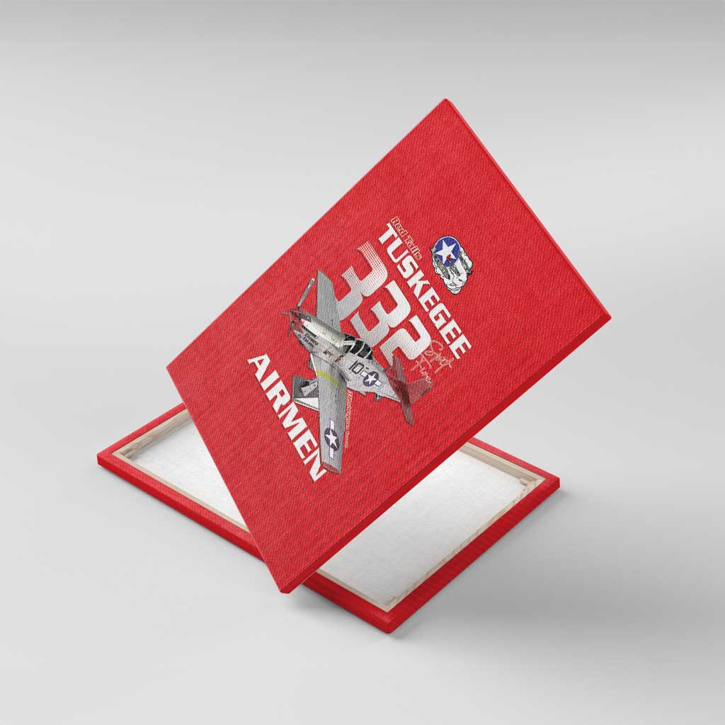 Tuskegee Red Tails Airmen Canvas Wall Art P-51 Mustang 332nd Fighter Group - Red - Wonder Print Shop