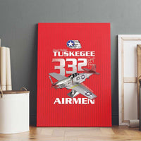 Tuskegee Red Tails Airmen Canvas Wall Art P-51 Mustang 332nd Fighter Group - Red - Wonder Print Shop