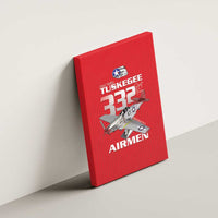 Tuskegee Red Tails Airmen Canvas Wall Art P-51 Mustang 332nd Fighter Group - Red - Wonder Print Shop
