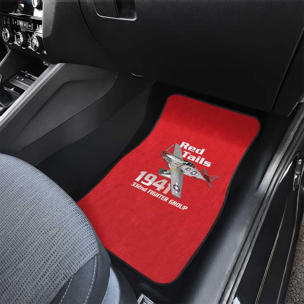 Tuskegee Red Tails Airmen Car Mats P-51 Mustang 332nd Fighter Group - Red - Wonder Print Shop