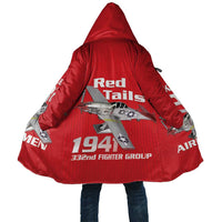 Tuskegee Red Tails Airmen Cloak P-51 Mustang 332nd Fighter Group - Red - Wonder Print Shop