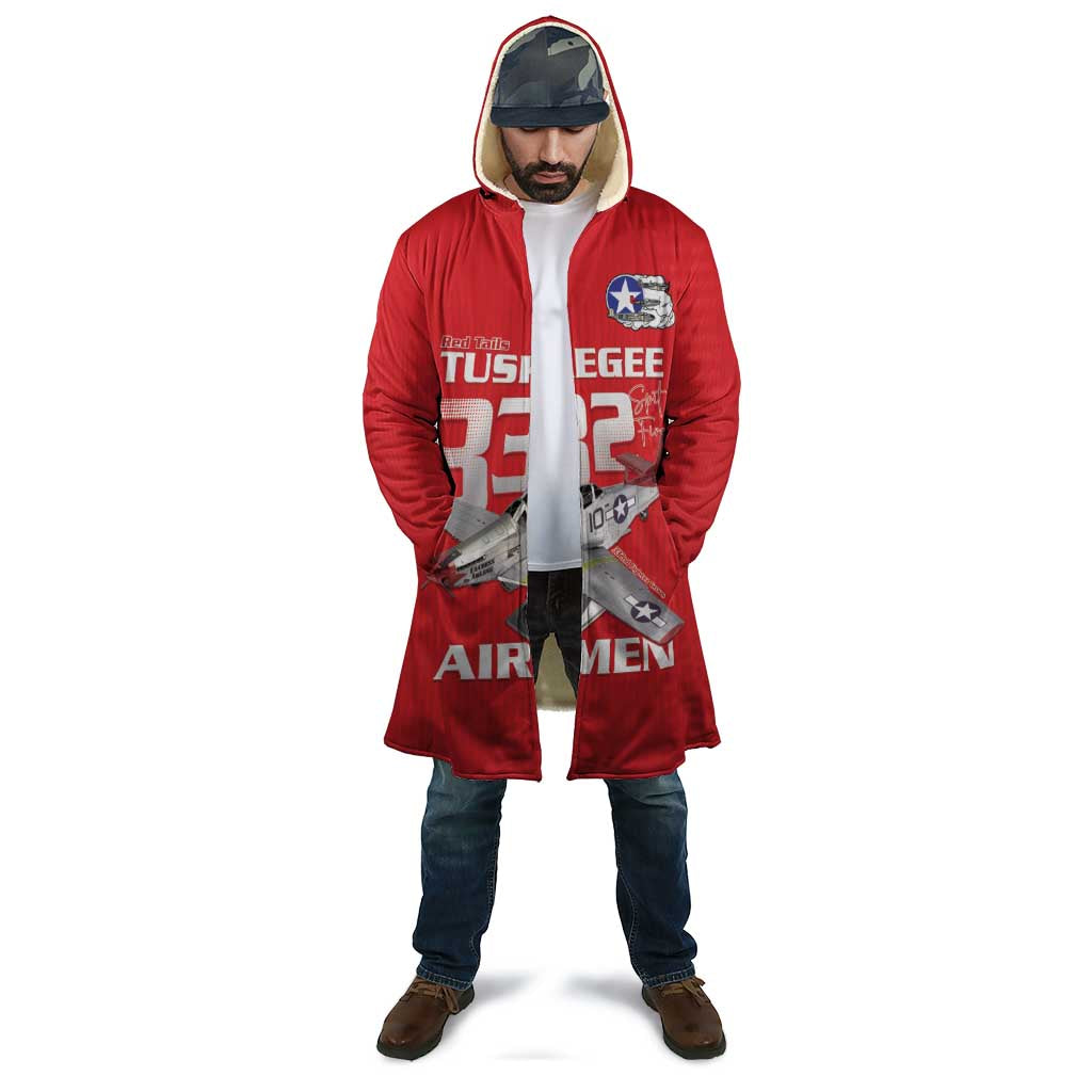 Tuskegee Red Tails Airmen Cloak P-51 Mustang 332nd Fighter Group - Red - Wonder Print Shop