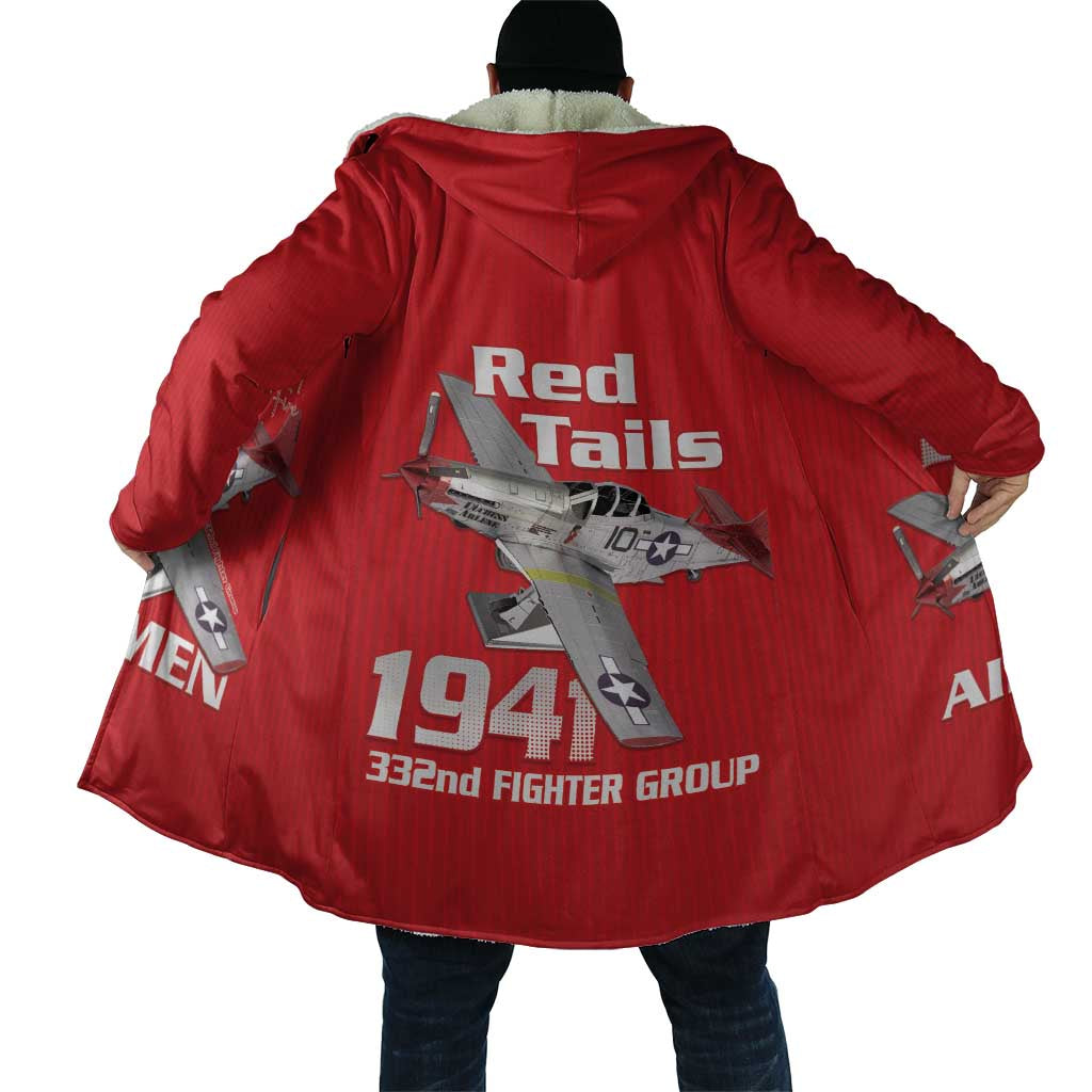 Tuskegee Red Tails Airmen Cloak P-51 Mustang 332nd Fighter Group - Red - Wonder Print Shop