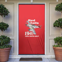 Tuskegee Red Tails Airmen Door Cover P-51 Mustang 332nd Fighter Group - Red - Wonder Print Shop