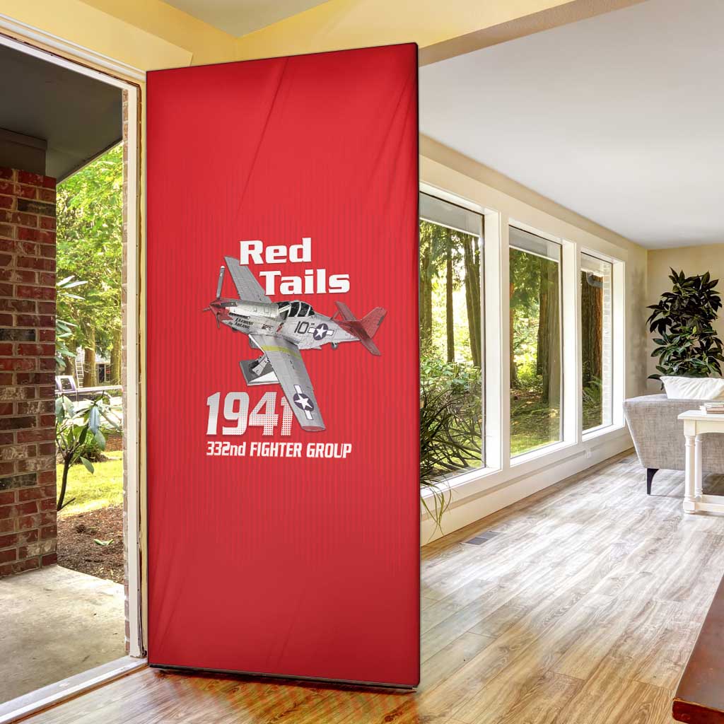 Tuskegee Red Tails Airmen Door Cover P-51 Mustang 332nd Fighter Group - Red - Wonder Print Shop