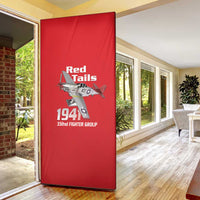 Tuskegee Red Tails Airmen Door Cover P-51 Mustang 332nd Fighter Group - Red - Wonder Print Shop