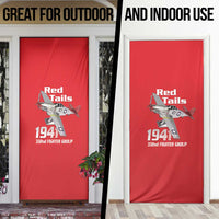 Tuskegee Red Tails Airmen Door Cover P-51 Mustang 332nd Fighter Group - Red - Wonder Print Shop